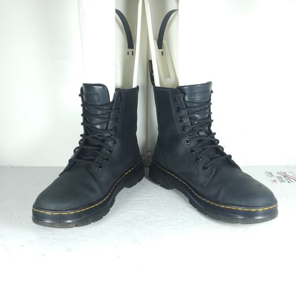 Dr. Martens Combs US M8/L9 Black Leather 8 Eyelets Lace-Up Ankle Combat Boots main image 12